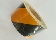 Black And Yellow Reflective Tape Sheets , Double Slant Banner Truck Trailer Reflective Tape