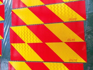 Micro Prismatic Red And Yellow Reflective Tape  On Mud Flaps With Aluminium Plate