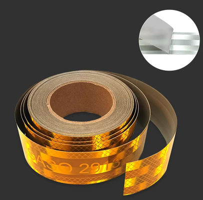 5cm 7.5cm 10cm Saudi Arabic Reflective Warning Yellow Safety Tape SASO 2913 Metallized Truck Reflective Tape For Vehicles