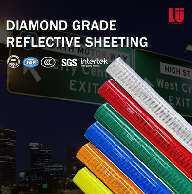Customized Printable Prismatic Retro-reflective Vinyl Self Adhesive HIP Grade Reflective Sheeting Rolls For Highway Traffic Sign