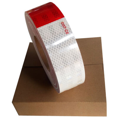 Waterproof Reflective Tape DOT-C2 Red and White Adhesive Conspicuity Tape for Trailer, Outdoor, Cars, Trucks