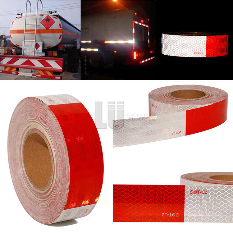 Certificated Provided 2'' Warning White Red Conspicuity DOT-C2 Reflective Tape For Truck