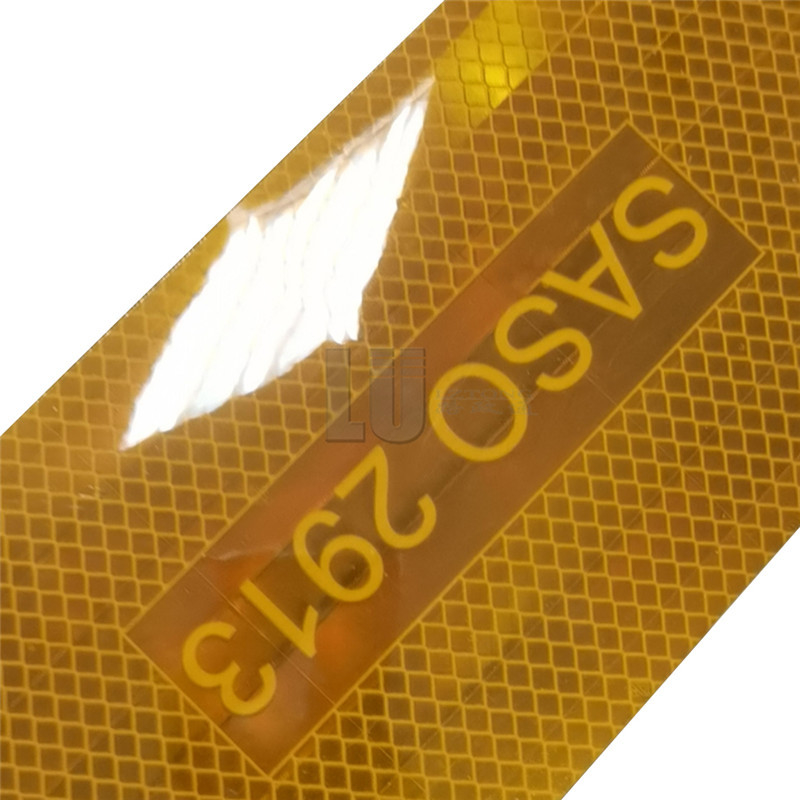 Waterproof SASO 2913 Yellow Reflective Stickers 4inch Width