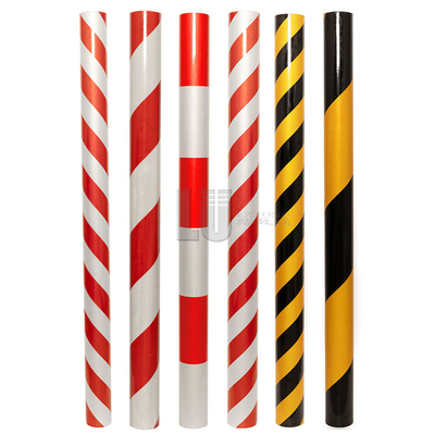 Yellow And Black Slant Stripe Reflective Adhesive Sheeting High Visibility