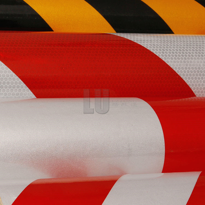 Yellow And Black Slant Stripe Reflective Adhesive Sheeting High Visibility