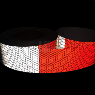 Red Silver DOT C2 Certificate Glass Beads Reflective Tape For Truck Semi Trailer