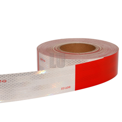 Red And White Micro Prismatic 50mm Width Reflective Tape Sticker For Car