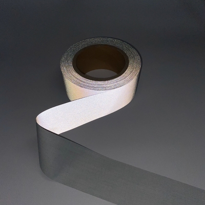 Manufacturer Safety Custom High Light Polyester Reflective Fabrics Grey Reflective Tape For Clothing Shoes
