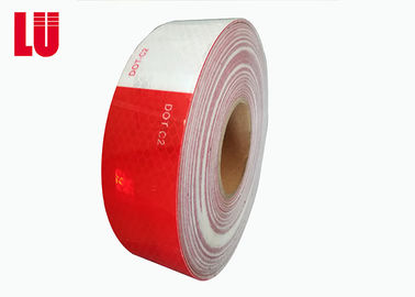 High Visibility  Clear Red And White Dot C2 Reflective Tape For Trucks , Reflective Dots On Mailboxes