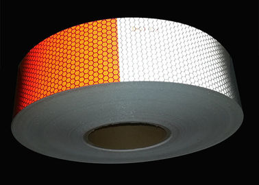 High Visibility  Clear Red And White Dot C2 Reflective Tape For Trucks , Reflective Dots On Mailboxes