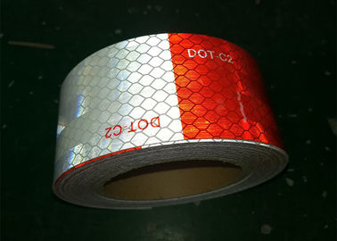 Safety Single Sided Dot C2 Reflective Tape , Vehicle Red White Conspicuity Tape