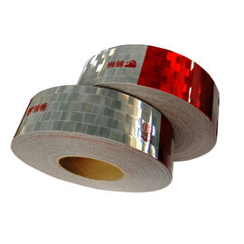 Prismatic Conspicuity Red And White Reflective Tape For Trucks CarsMetalized