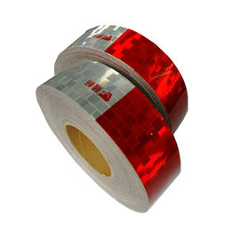 Prismatic Conspicuity Red And White Reflective Tape For Trucks CarsMetalized