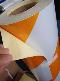 White And Orange Reflective Tape Sheets , Retro Reflective  Stickers 1.24m*45.7m / roll