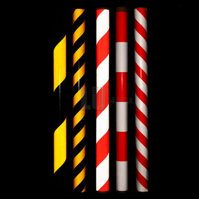 Double Color Caution Signs Retro Reflective Tape Sheets Slant Color