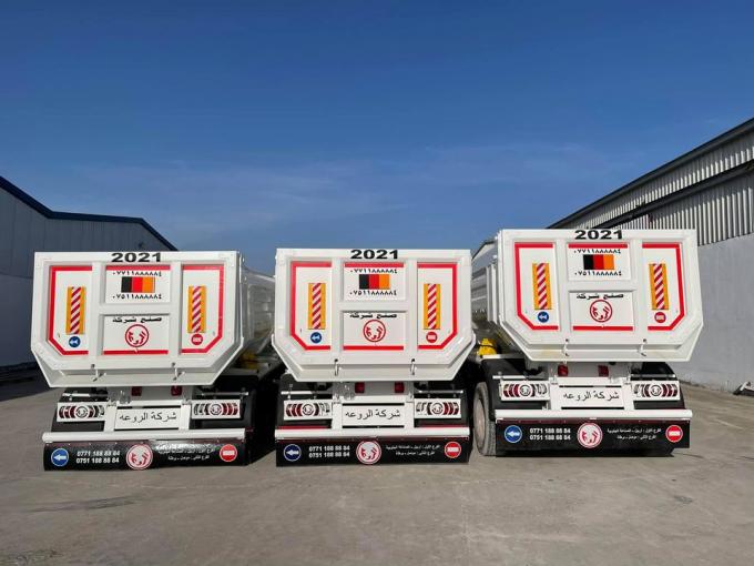 Exterior Warning Signs Reflective Marking Tape On Dump Trucks